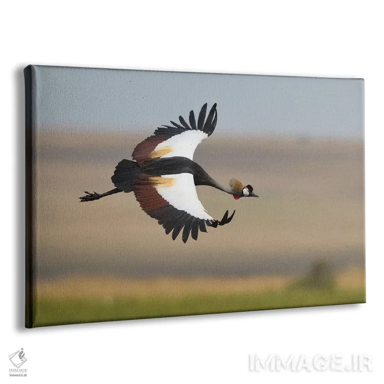 تابلو درنای تاجدار اثر المر وایس - نمای پرسپکتیو محصول