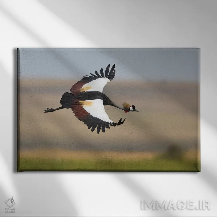 تابلو درنای تاجدار اثر المر وایس - نمای روبهرو روی دیوار