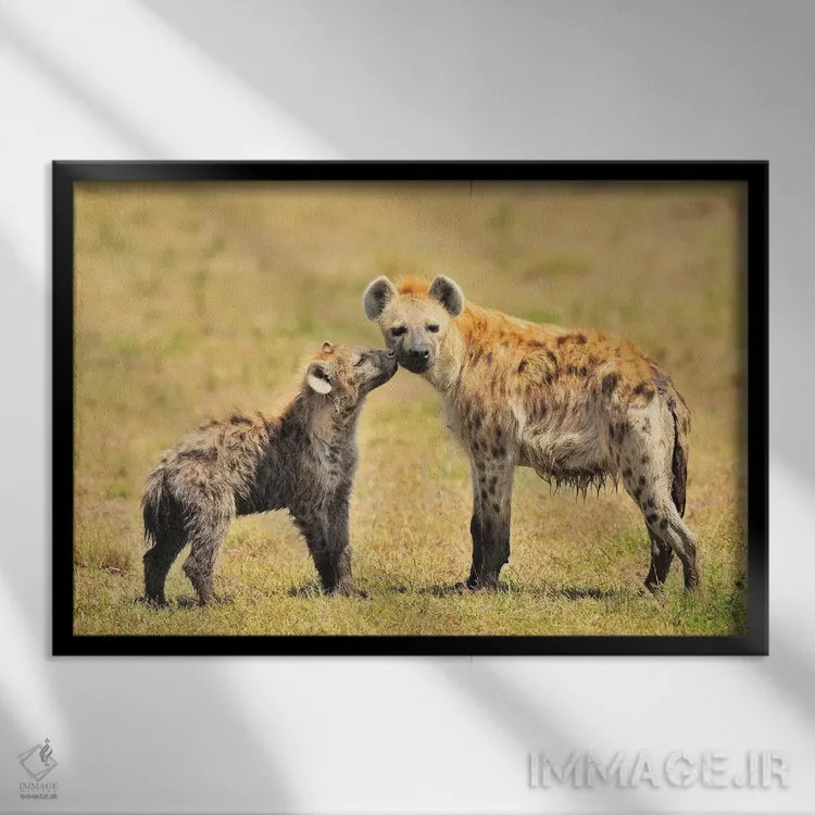 تابلو مادر کفتار و تولهاش اثر المر وایس - نمای قابدار مشکی