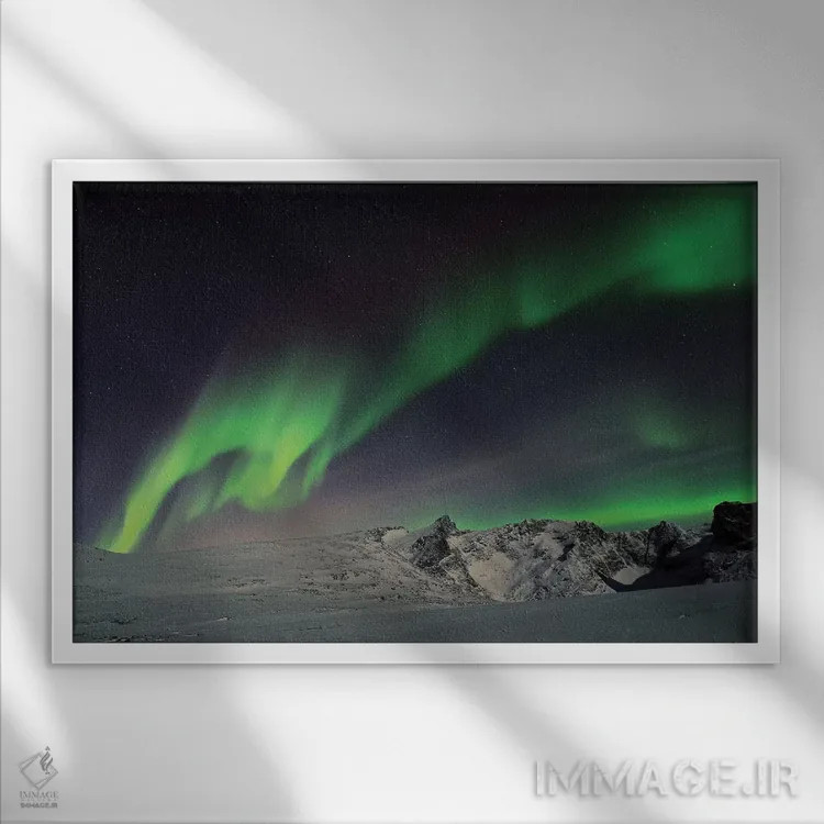 تابلو شفق شمالی (شفق قطبی) اثر المر وایس - نمای قابدار سفید