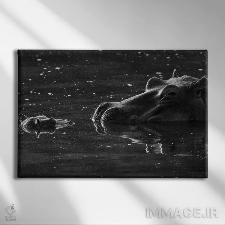 تابلو اسب آبی با بچهاش اثر المر وایس - نمای روبهرو روی دیوار