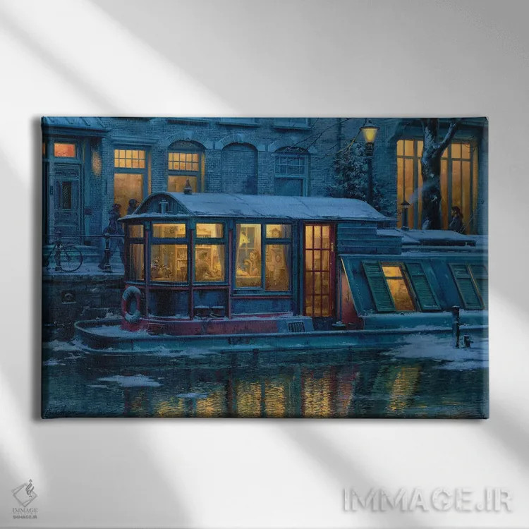 تابلو ساعت چای عصر اثر اوگنی لوشپین - نمای روبهرو روی دیوار