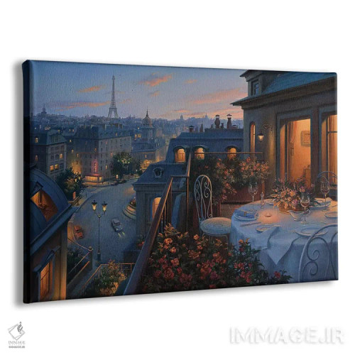تابلو غروب پاریس اثر اوگنی لوشپین - نمای پرسپکتیو محصول