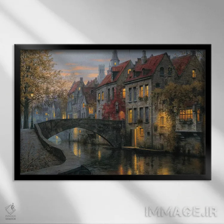 تابلو عصر خاموش اثر اوگنی لوشپین - نمای قابدار مشکی