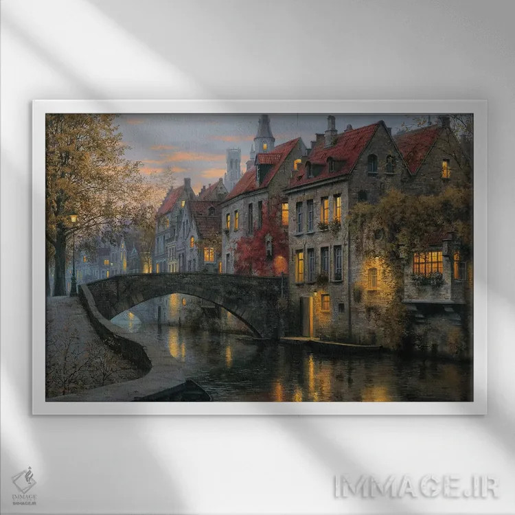 تابلو عصر خاموش اثر اوگنی لوشپین - نمای قابدار سفید