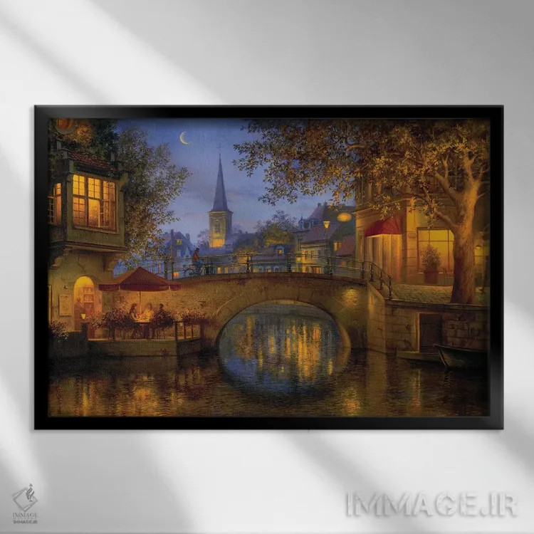 تابلو انعکاسهای گرگ و میش اثر اوگنی لوشپین - نمای قابدار مشکی