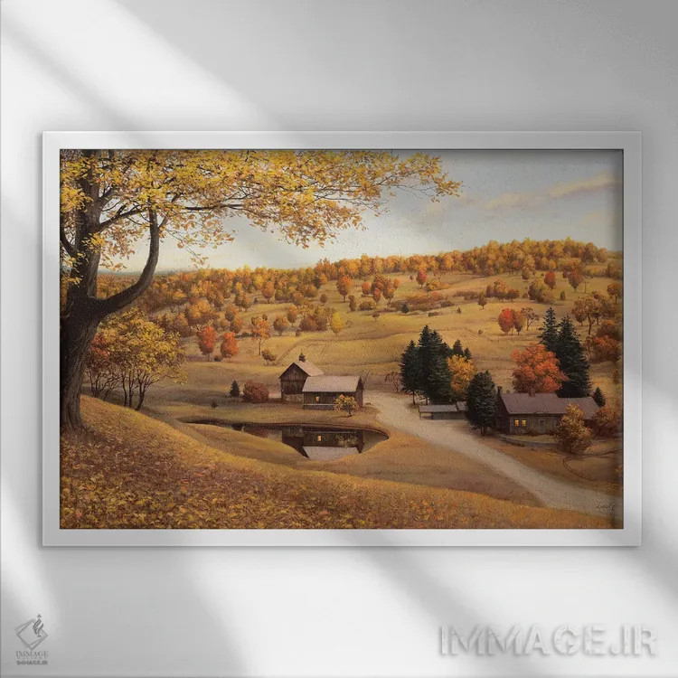 تابلو مزرعهٔ ورمونت (آمریکا) اثر اوگنی لوشپین - نمای قابدار سفید