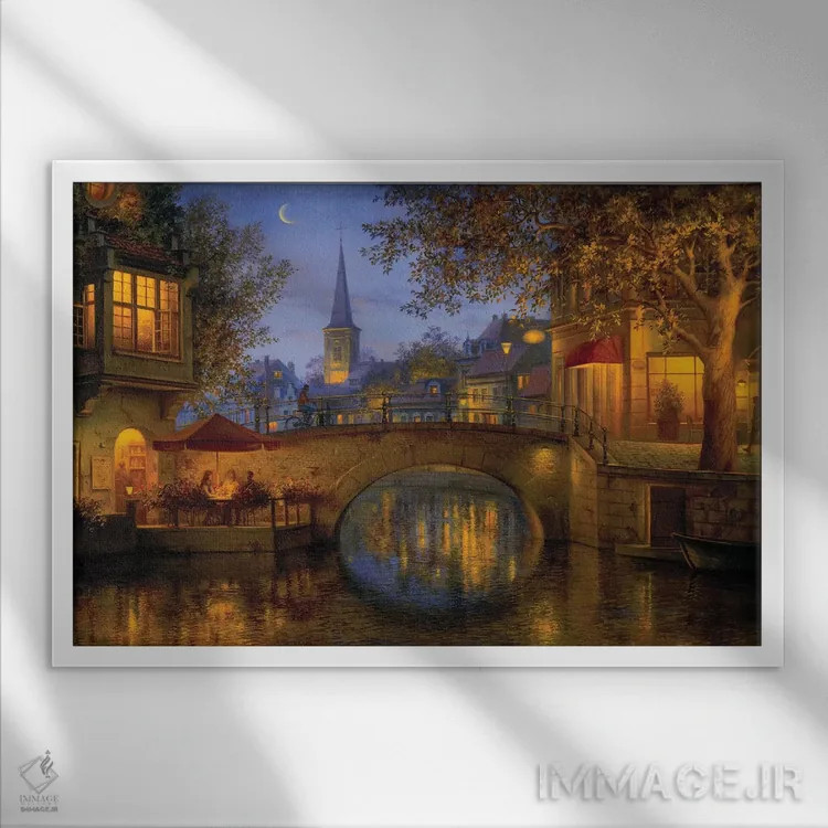 تابلو انعکاسهای گرگ و میش اثر اوگنی لوشپین - نمای قابدار سفید