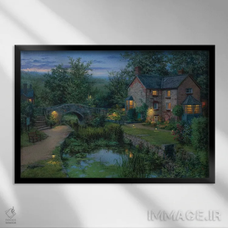 تابلو برکهٔ قدیمی اثر اوگنی لوشپین - نمای قابدار مشکی