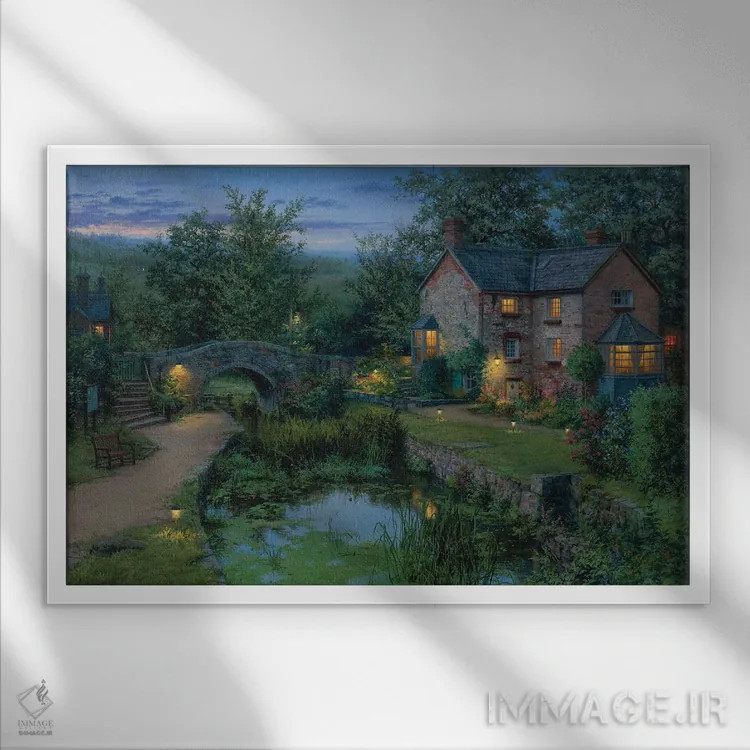 تابلو برکهٔ قدیمی اثر اوگنی لوشپین - نمای قابدار سفید