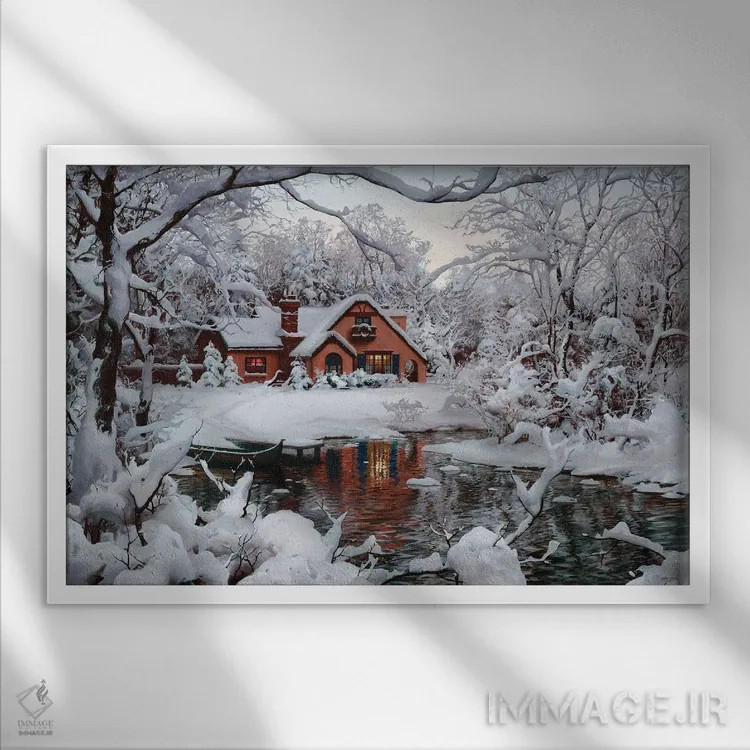 تابلو سرزمین عجایب زمستانی اثر اوگنی لوشپین - نمای قابدار سفید