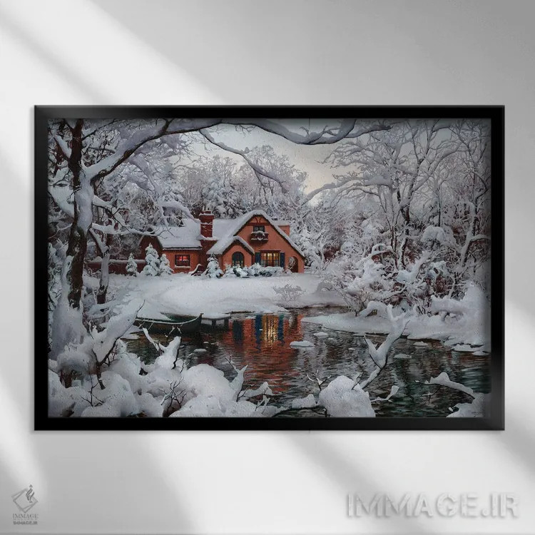 تابلو سرزمین عجایب زمستانی اثر اوگنی لوشپین - نمای قابدار مشکی