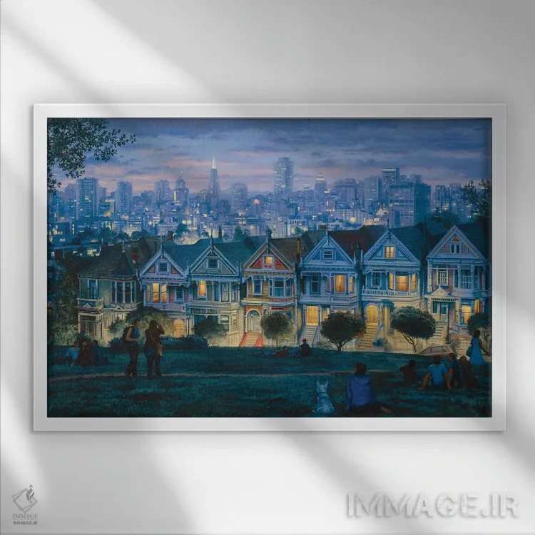 تابلو هفت خواهر (پدیده طبیعی یا افسانهای) اثر اوگنی لوشپین - نمای قابدار سفید