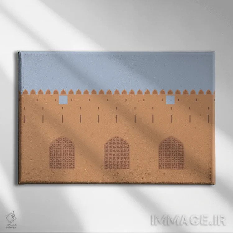 تابلو "قلعه جبرین، بهله، عمان" اثر لایمن کریتیو کو. (شرکت/استودیو خلاق) - نمای روبهرو روی دیوار