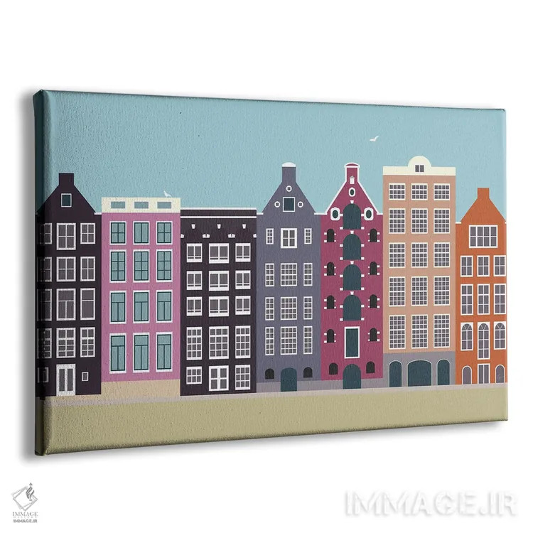 تابلو "دامراک، آمستردام، هلند" اثر لایمن کریتیو کو. (شرکت/استودیو خلاق) - نمای پرسپکتیو محصول