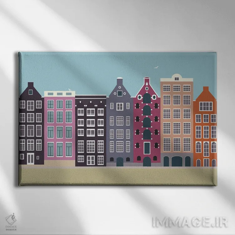 تابلو "دامراک، آمستردام، هلند" اثر لایمن کریتیو کو. (شرکت/استودیو خلاق) - نمای روبهرو روی دیوار