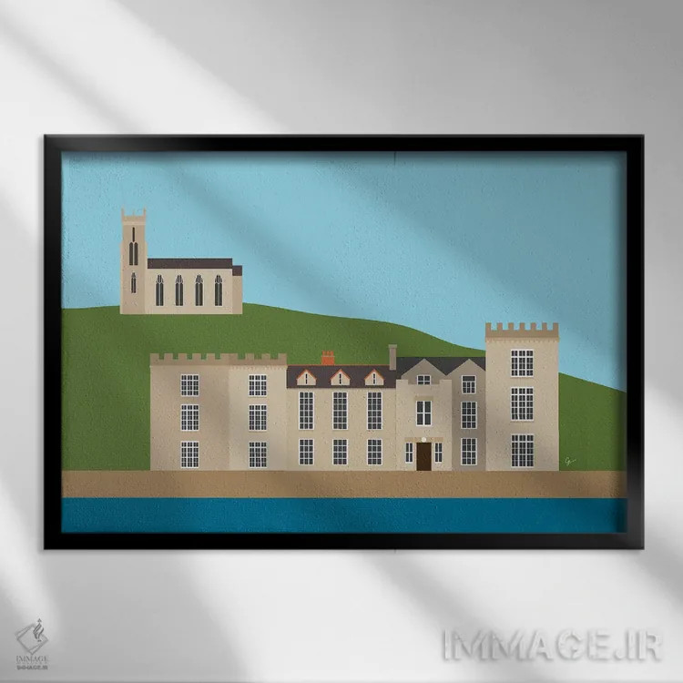 تابلو "کاستلتاونشند، شهرستان کورک، ایرلند" اثر لایمن کریتیو کو. (شرکت/استودیو خلاق) - نمای قابدار مشکی