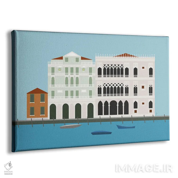 تابلو "کانالهای ونیز، ایتالیا" اثر لایمن کریتیو کو. (شرکت/استودیو خلاق) - نمای پرسپکتیو محصول