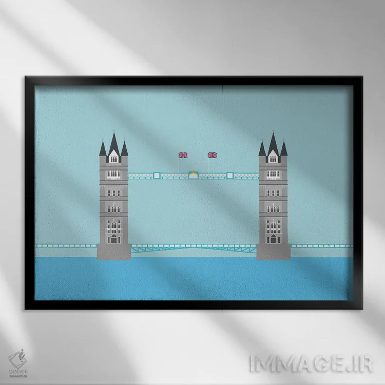 تابلو "لندن، انگلستان | پل تاور" اثر لایمن کریتیو کو. (شرکت/استودیو خلاق) - نمای قابدار مشکی