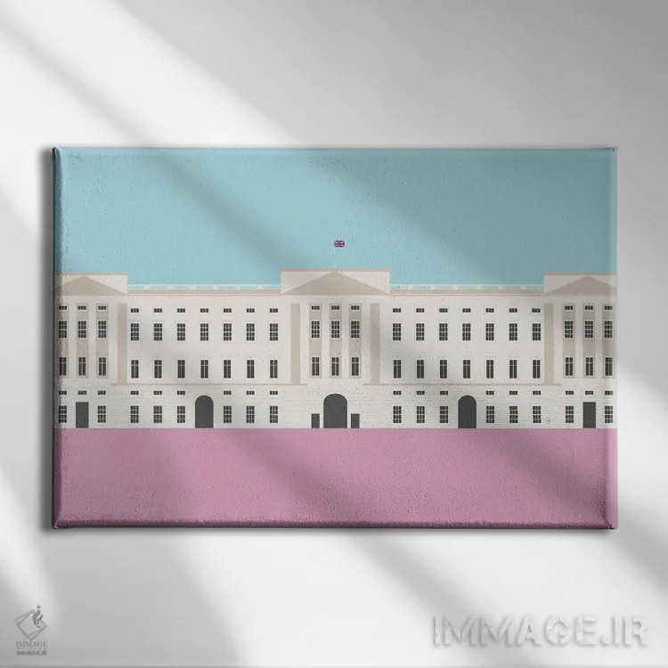 تابلو "لندن، انگلستان | کاخ باکینگهام" اثر لایمن کریتیو کو. (شرکت/استودیو خلاق) - نمای روبهرو روی دیوار