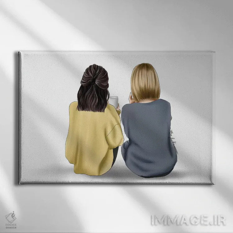 تابلو "من و مامان" اثر الزا فوچه - نمای روبهرو روی دیوار