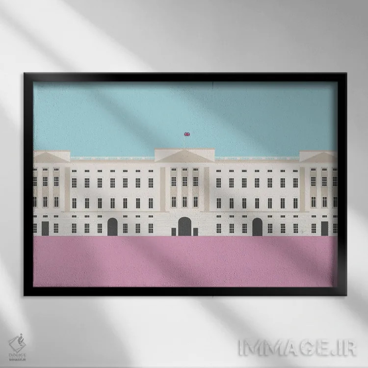 تابلو "لندن، انگلستان | کاخ باکینگهام" اثر لایمن کریتیو کو. (شرکت/استودیو خلاق) - نمای قابدار مشکی
