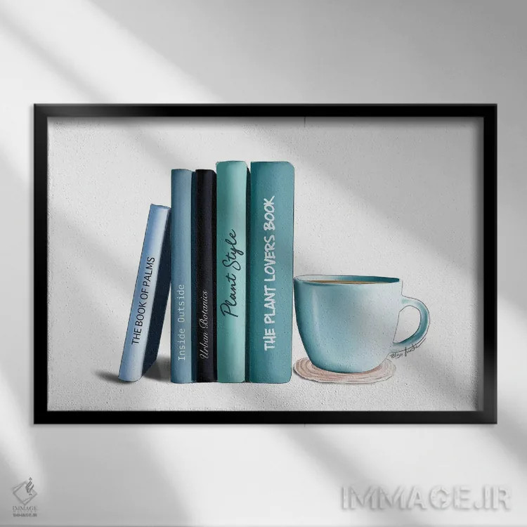 تابلو "عاشق کتاب" اثر الزا فوچه - نمای قابدار مشکی