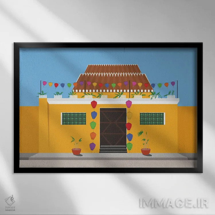 تابلو "فانوسهای خیابانی هوی آن، ویتنام" اثر لایمن کریتیو کو. (شرکت/استودیو خلاق) - نمای قابدار مشکی