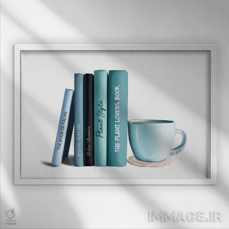 تابلو "عاشق کتاب" اثر الزا فوچه - نمای قابدار سفید