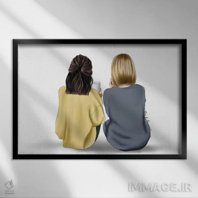 تابلو "من و مامان" اثر الزا فوچه - نمای قابدار مشکی