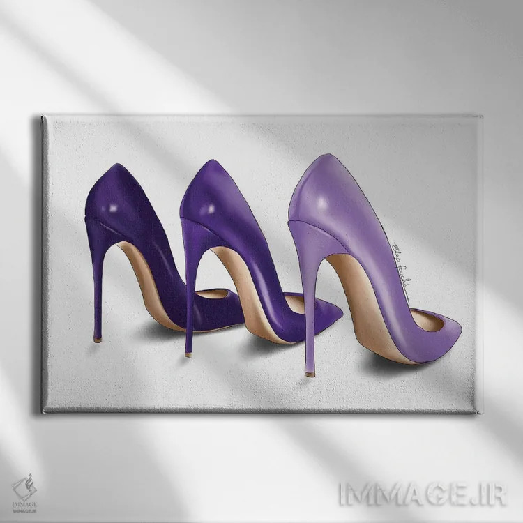 تابلو عینکهای آفتابی بنفش اثر الزا فوچه - نمای روبهرو روی دیوار