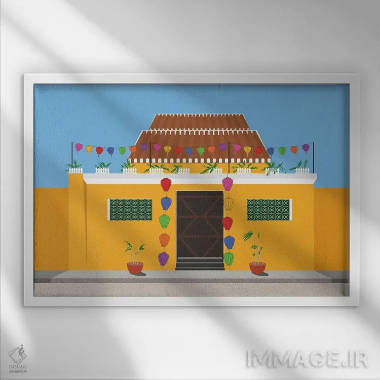 تابلو "فانوسهای خیابانی هوی آن، ویتنام" اثر لایمن کریتیو کو. (شرکت/استودیو خلاق) - نمای قابدار سفید