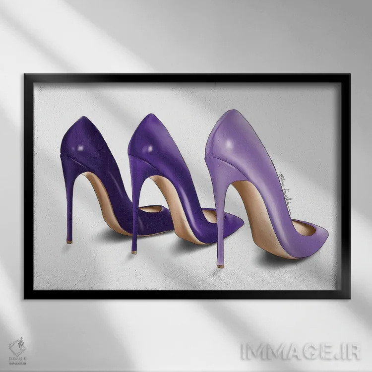 تابلو عینکهای آفتابی بنفش اثر الزا فوچه - نمای قابدار مشکی