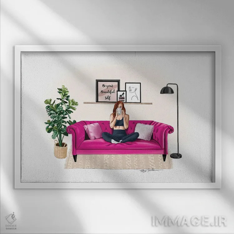 تابلو زمانِ من اثر الزا فوچه - نمای قابدار سفید