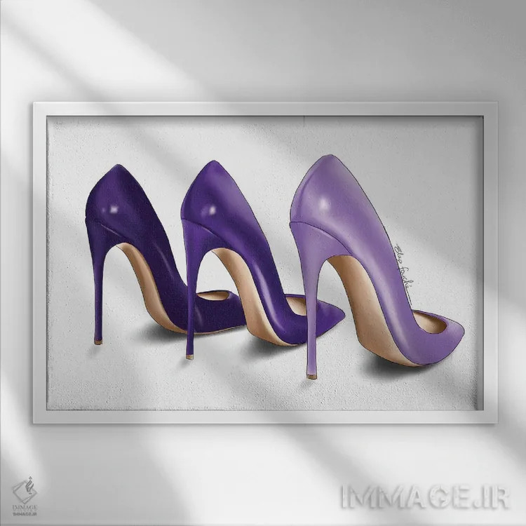 تابلو عینکهای آفتابی بنفش اثر الزا فوچه - نمای قابدار سفید