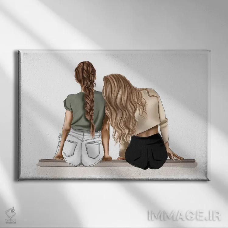 تابلو به من تکیه کن I اثر الزا فوچه - نمای روبهرو روی دیوار