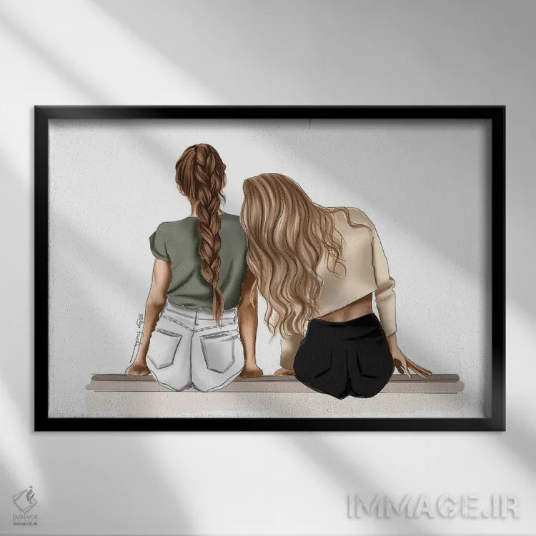 تابلو به من تکیه کن I اثر الزا فوچه - نمای قابدار مشکی