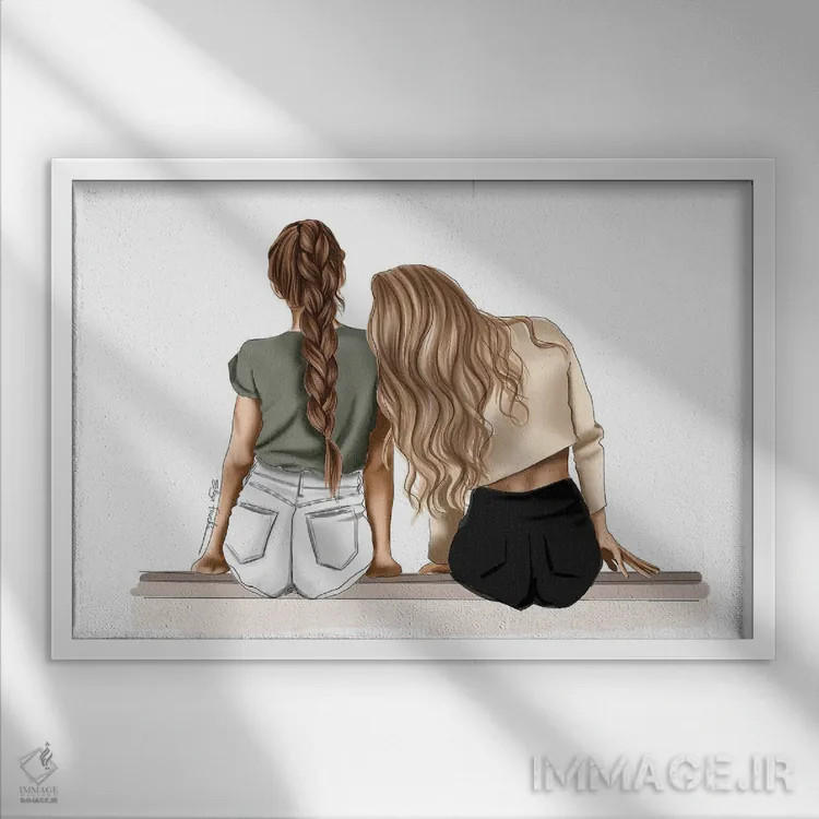 تابلو به من تکیه کن I اثر الزا فوچه - نمای قابدار سفید