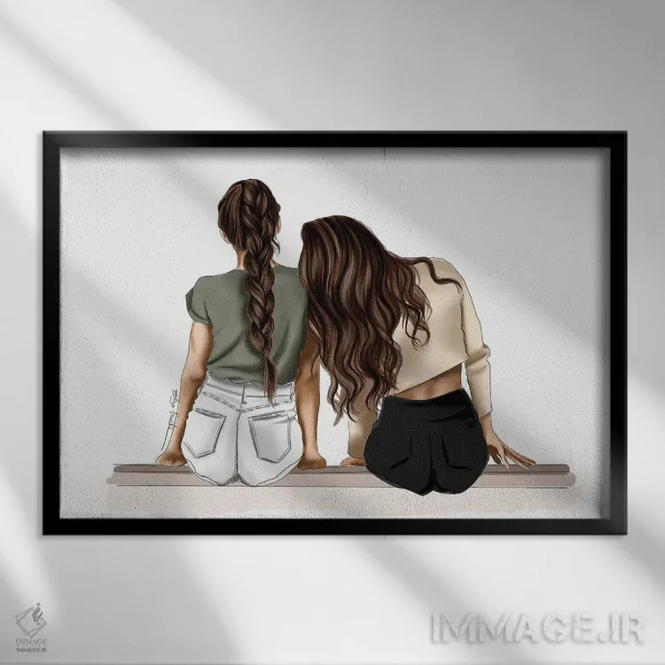 تابلو به من تکیه کن II اثر الزا فوچه - نمای قابدار مشکی