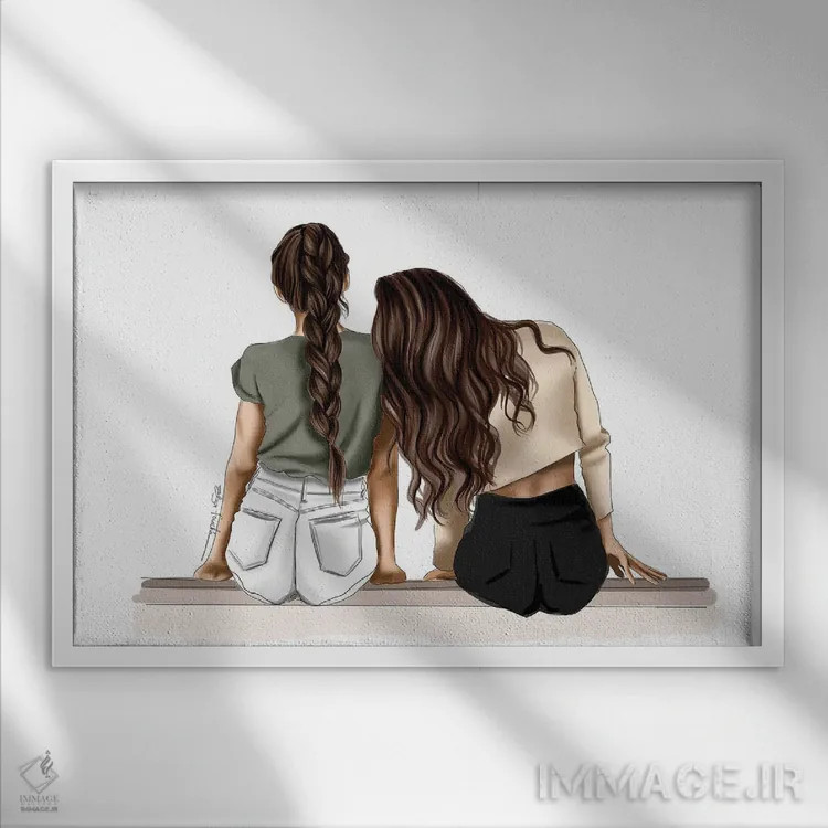 تابلو به من تکیه کن II اثر الزا فوچه - نمای قابدار سفید