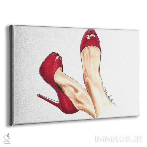 تابلو کفش پاشنهدار گیلاسی اثر الزا فوچه - نمای پرسپکتیو محصول