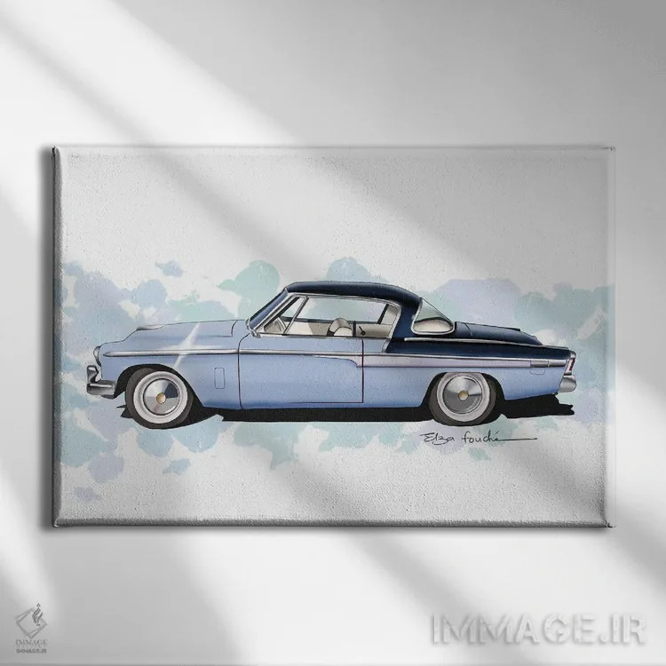 تابلو استودبیکر کامندر آبی (مدل خودرو) اثر الزا فوچه - نمای روبهرو روی دیوار