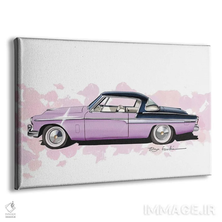تابلو استودبیکر کامندر بنفش (مدل خودرو) اثر الزا فوچه - نمای پرسپکتیو محصول