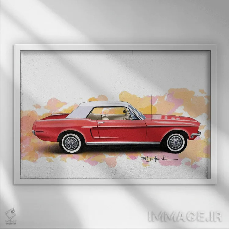 تابلو ماستَنگ قرمز اثر الزا فوچه - نمای قابدار سفید