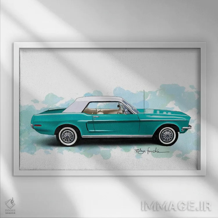 تابلو ماستَنگ سبز اثر الزا فوچه - نمای قابدار سفید