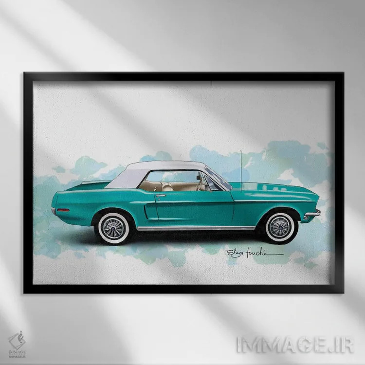 تابلو ماستَنگ سبز اثر الزا فوچه - نمای قابدار مشکی