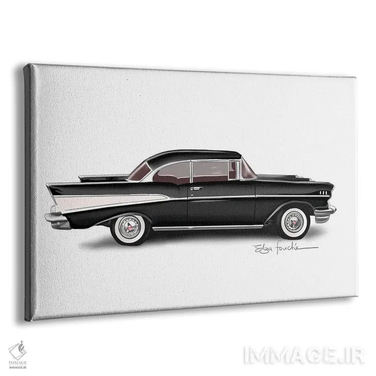 تابلو بل ایر مشکی (مدل خودرو) اثر الزا فوچه - نمای پرسپکتیو محصول