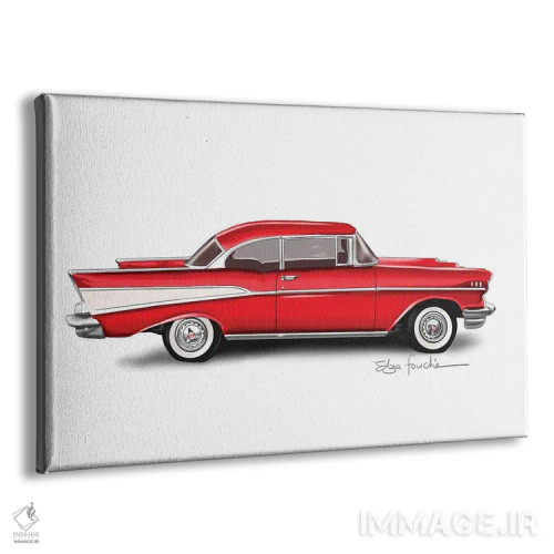 تابلو بل ایر قرمز (مدل خودرو) اثر الزا فوچه - نمای پرسپکتیو محصول