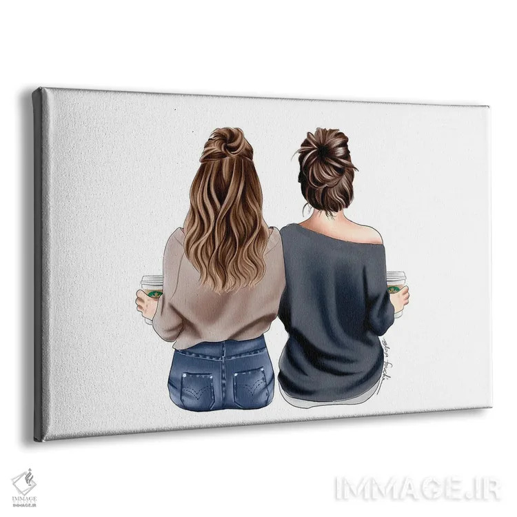 تابلو دوستان قهوهدوست اثر الزا فوچه - نمای پرسپکتیو محصول