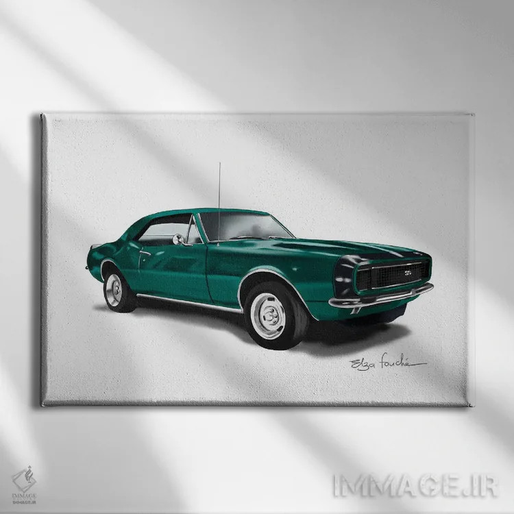 تابلو کامارو (مدل خودرو) اثر الزا فوچه - نمای روبهرو روی دیوار